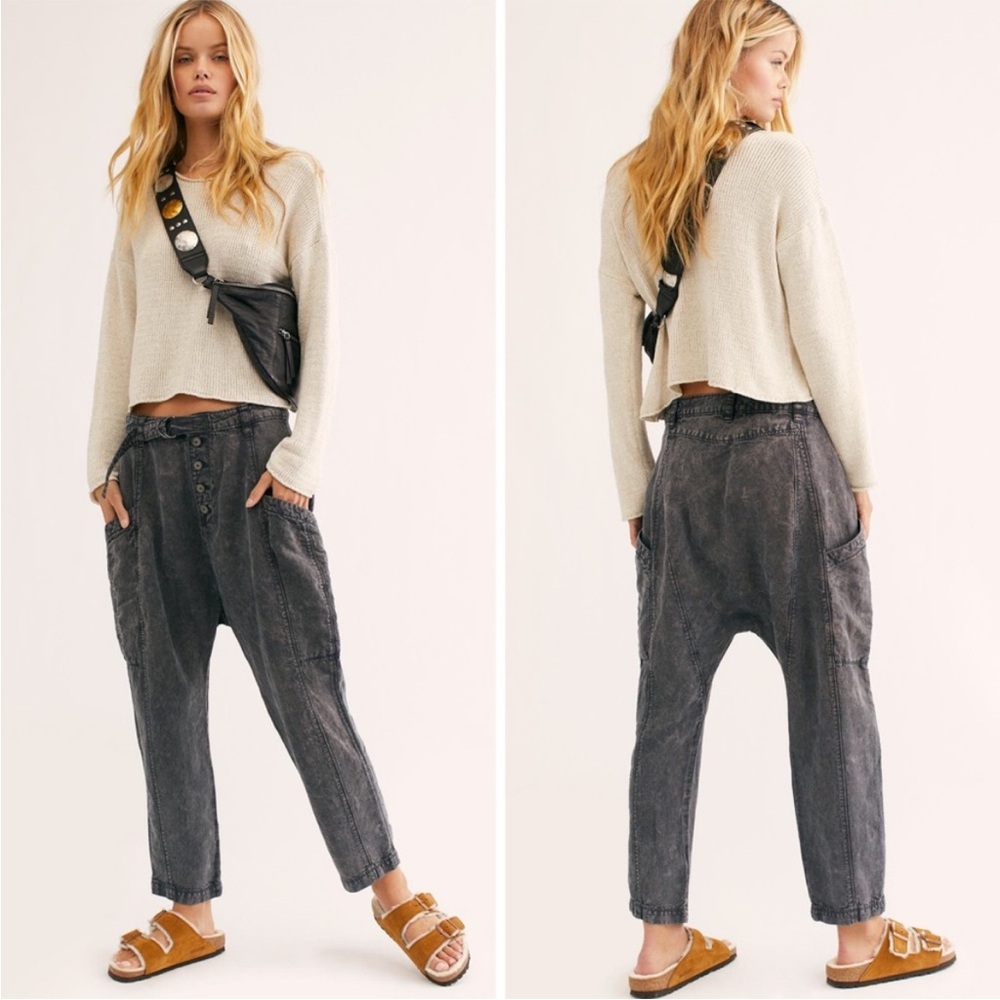 Free People Desert Daze Harem Pants size 2 washed black